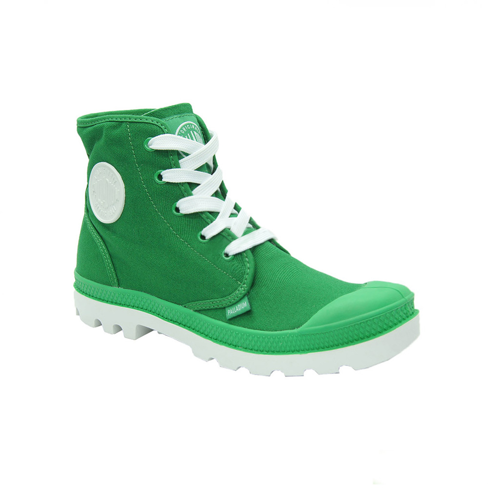 PALLADIUM BLANC HI CLASSIC GREEN WHITE YEAH!