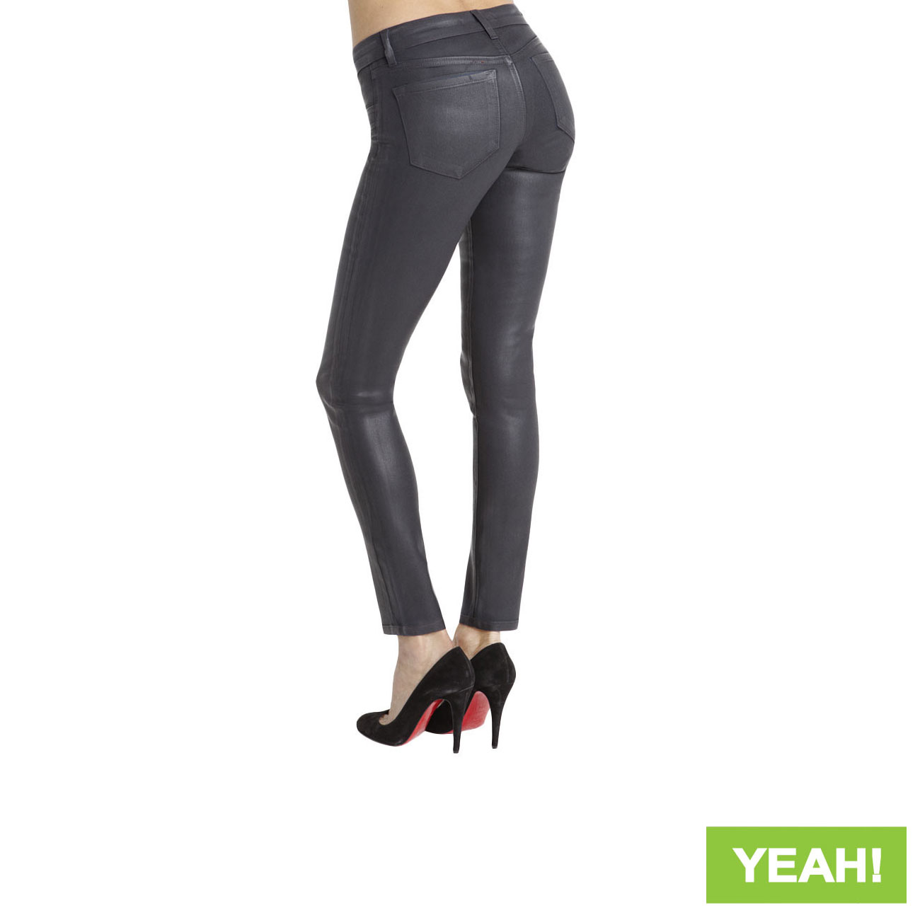 J Brand Women's Coated Super Skinny Low-Rise Black Legging Jeans